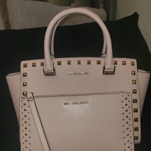 Michael Kors Blush Pink Studded Satchel